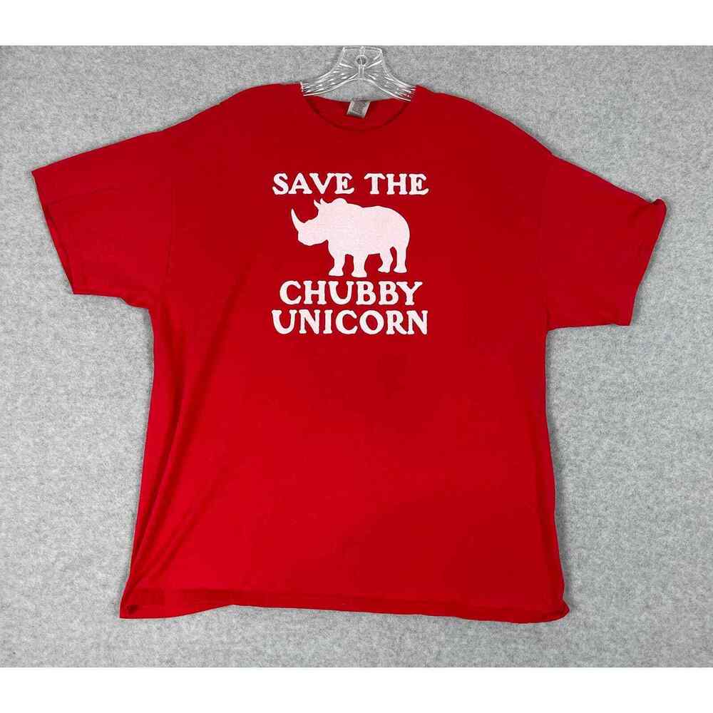 Save the Chubby Unicorn Funny Graphic Rhino T Shirt‎ XL Red